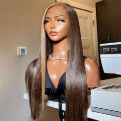 Brown Hair With Honey Blonde Highlight Streaks Wigs Straight & Body Wave 13x4 HD Lace Front Human Hair 16 Brown Hair With Honey Blonde Highlight Streaks Wigs Straight & Body Wave 13x4 HD Lace Front Human Hair -Ethereal Hair Shop 4 9 df6b38a3 a5a4 4d14 bacf d7194c839018