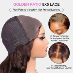 #4 Chocolate Brown Retro Glam Waves Glueless Wig 8x5 Closure HD Lace Pre Plucked Hairline Ready To Go -Ethereal Hair Shop 4 LOOSE WAVE 9 2c5e8273 458c 432f 9085 7c685a384fda