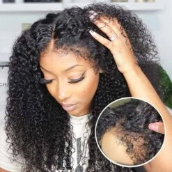 4C Curly Edges Hairline Glueless Curly Lace Front Human Hair Wig With Super Natural Hairline 220% Density -Ethereal Hair Shop 4c edge curly wig 6be5ff54 8555 4f3f b015 e3df9800d7be