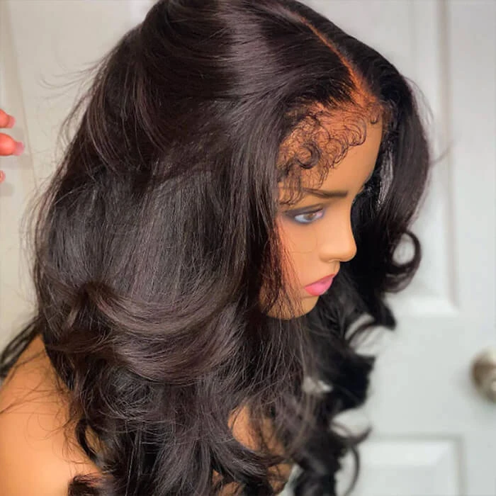 Natural 4C Edges Curly Baby Hair 13X4 HD Lace Front Human Hair Wigs Body Wave Wigs 5 Natural 4C Edges Curly Baby Hair 13X4 HD Lace Front Human Hair Wigs Body Wave Wigs - Image 3