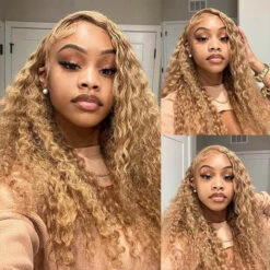 Water Wave Honey Blonde 13*4 13*6 HD Transparent Lace Frontal Wigs #27 Colored Human Hair Wig For Women 10 Water Wave Honey Blonde 13*4 13*6 HD Transparent Lace Frontal Wigs #27 Colored Human Hair Wig For Women -Ethereal Hair Shop 517