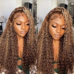 4/27 Honey Blonde Highlight 5x5 HD Transparent Lace Closure Human Hair Wigs -Ethereal Hair Shop 532