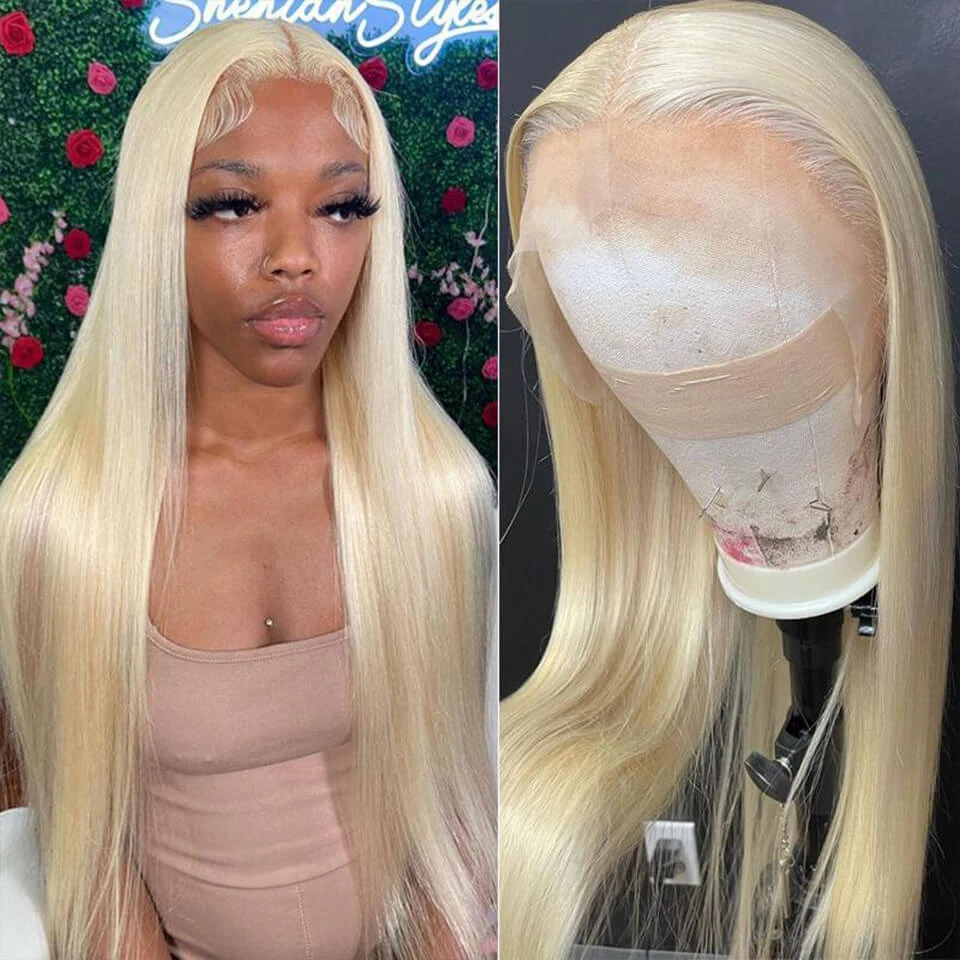 613 Blonde 13x6 Full Lace Frontal Straight Wigs Pre Plucked HD Lace Human Hair Wigs For Women 5 613 Blonde 13x6 Full Lace Frontal Straight Wigs Pre Plucked HD Lace Human Hair Wigs For Women - Image 3