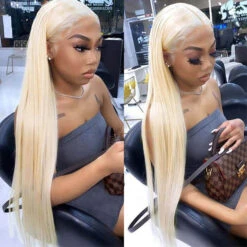 613 Blonde 13x6 HD Lace Front Human Hair Wigs Pre Plucked Straight Human Hair -Ethereal Hair Shop 613 straight wigs