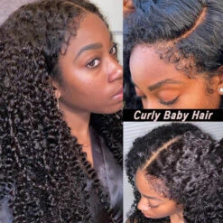 4C Curly Edges Hairline Glueless Curly Lace Front Human Hair Wig With Super Natural Hairline 220% Density -Ethereal Hair Shop 620 c6652ed1 8589 4619 9699 36e2f6da14ca