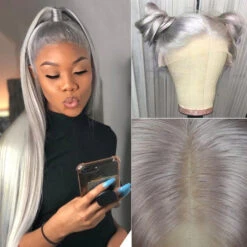 Grey Human Hair Wig 13x4 HD Lace Frontal Wig Colored Human Hair Wigs For Women 21 Grey Human Hair Wig 13x4 HD Lace Frontal Wig Colored Human Hair Wigs For Women -Ethereal Hair Shop 622