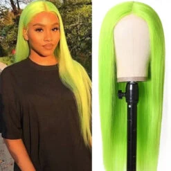 13X4 HD Lace Wigs Long Straight Hair Green Color Wigs For Fashion Women With Natural Hairline 12 13X4 HD Lace Wigs Long Straight Hair Green Color Wigs For Fashion Women With Natural Hairline -Ethereal Hair Shop 631