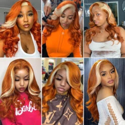 Ginger Wig With Blonde Highlights Colored Lace Front Wigs Body Wave Ombre Human Hair Wigs -Ethereal Hair Shop 633 700x 8608cda6 755c 4b88 ba08 f61212cb00c8