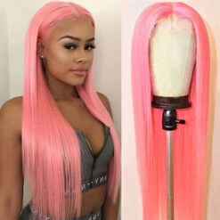 13x4 HD Lace Frontal Human Hair Wigs Straight Pink Color Wig For Women Pre Plucked Bleached Knots 12 13x4 HD Lace Frontal Human Hair Wigs Straight Pink Color Wig For Women Pre Plucked Bleached Knots -Ethereal Hair Shop 637
