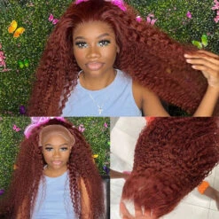 Curly Human Hair Wigs #33 Red Brown Auburn Colored Wig 13*4 5*5 HD Transparent Lace Front Wigs -Ethereal Hair Shop 649 973cd1fb 44b6 4425 a81b b6b6f80cd4c3