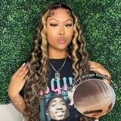 Blonde Highlight 8*5 Pre Cut HD Lace Closure Wigs Glueless Ready & Go Wig #MB/27 Color -Ethereal Hair Shop 700 1 27 highlight ready go wig 3