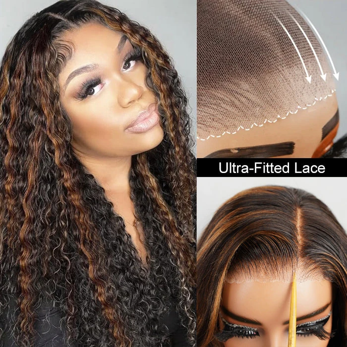 Balayage Highlight Put On Go® Glueless Wig Pre Cut 8*5 HD Lace Closure Wigs Human Hair 220% Density 11 Balayage Highlight Put On Go® Glueless Wig Pre Cut 8*5 HD Lace Closure Wigs Human Hair 220% Density - Image 9