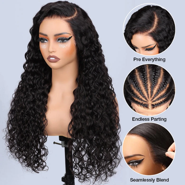 13x6 Full Lace Frontal Water Wave Wig Pre Bleached Glueless Lace Human Hair Wigs Super Secure 10 13x6 Full Lace Frontal Water Wave Wig Pre Bleached Glueless Lace Human Hair Wigs Super Secure - Image 8