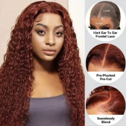 Reddish Brown 13x4 Lace Frontal & 8x5 Closure Wig Put On And Go Glueless Wig Human Hair -Ethereal Hair Shop 700 1 10