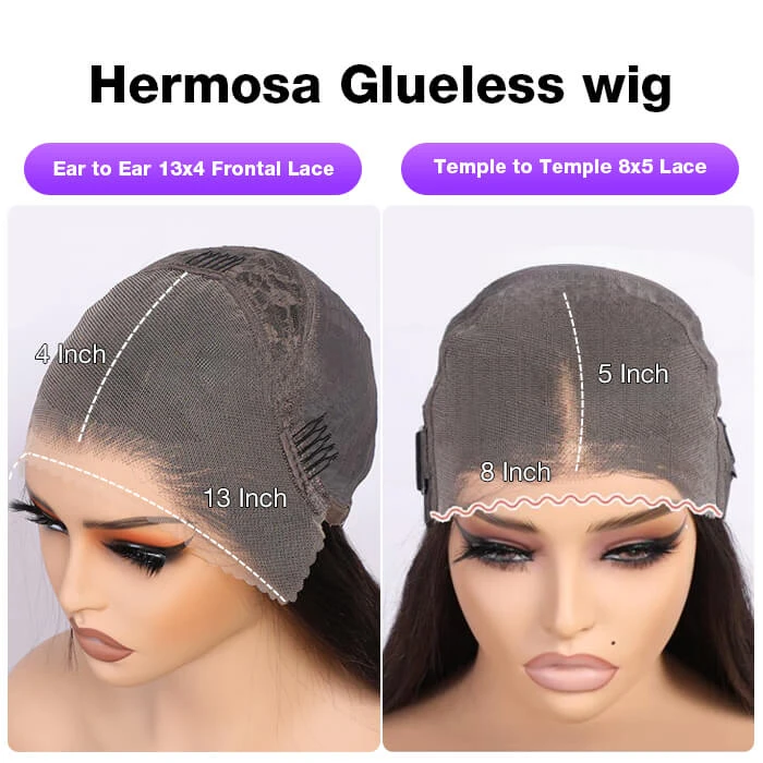 Glueless Straight Wig 8x5 Closure HD Lace 100% Human Hair Wigs With Invisible Bleached Small Knots 17 Glueless Straight Wig 8x5 Closure HD Lace 100% Human Hair Wigs With Invisible Bleached Small Knots - Image 15