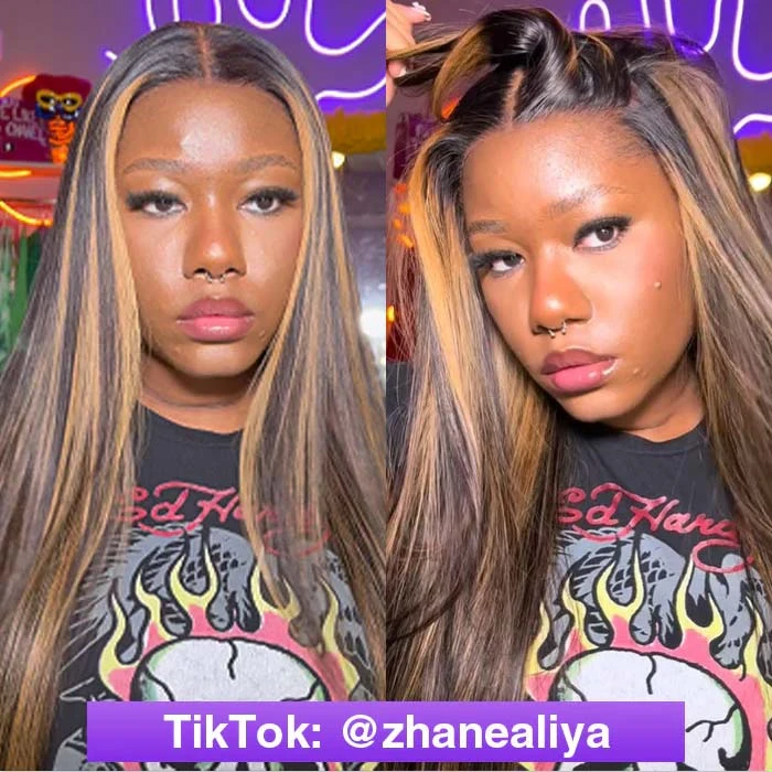 #1B/27 Blonde Highlight Color 8x5 HD Lace Human Hair Glueless Wig Pre Plucked Natural Hairline Ship In 24H 6 #1B/27 Blonde Highlight Color 8x5 HD Lace Human Hair Glueless Wig Pre Plucked Natural Hairline Ship In 24H - Image 4