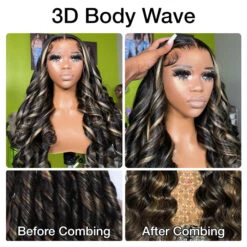 M1B/27 Highlight 13x4 HD Transparent Lace Front Wigs Body Wave Glueless Real To Wear Wig 19 M1B/27 Highlight 13x4 HD Transparent Lace Front Wigs Body Wave Glueless Real To Wear Wig -Ethereal Hair Shop 700 1b 27 highlight 1