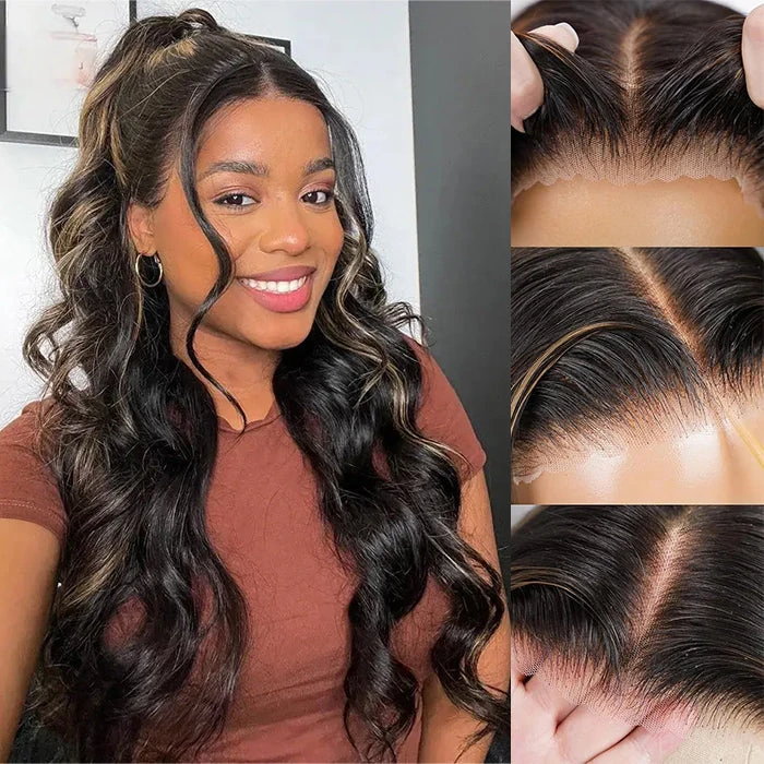 M1B/27 Highlight 13x4 HD Transparent Lace Front Wigs Body Wave Glueless Real To Wear Wig 11 M1B/27 Highlight 13x4 HD Transparent Lace Front Wigs Body Wave Glueless Real To Wear Wig - Image 9