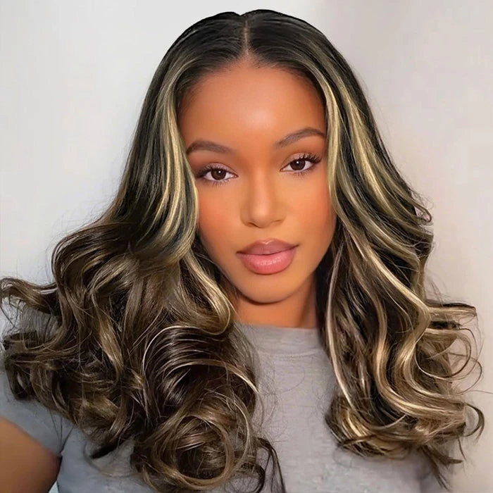 Highlight Color Short Loose Body Wave Pre Cut 8×5 HD Lace Wear Go Glueless Human Hair Wigs 220% Density 9 Highlight Color Short Loose Body Wave Pre Cut 8×5 HD Lace Wear Go Glueless Human Hair Wigs 220% Density - Image 7