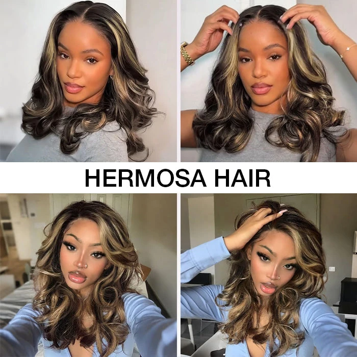 Highlight Color Short Loose Body Wave Pre Cut 8×5 HD Lace Wear Go Glueless Human Hair Wigs 220% Density 12 Highlight Color Short Loose Body Wave Pre Cut 8×5 HD Lace Wear Go Glueless Human Hair Wigs 220% Density - Image 10