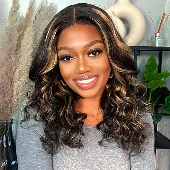 Highlight Color Short Loose Body Wave Pre Cut 8×5 HD Lace Wear Go Glueless Human Hair Wigs 220% Density 8 Highlight Color Short Loose Body Wave Pre Cut 8×5 HD Lace Wear Go Glueless Human Hair Wigs 220% Density - Image 6