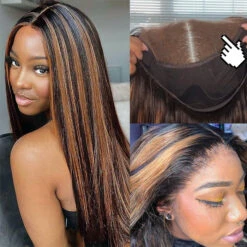 Balayage Highlight Put On Go® Glueless Wig Pre Cut 8*5 HD Lace Closure Wigs Human Hair 220% Density 16 Balayage Highlight Put On Go® Glueless Wig Pre Cut 8*5 HD Lace Closure Wigs Human Hair 220% Density -Ethereal Hair Shop 700 1b 30 8 5 pre cut lace wigs 1