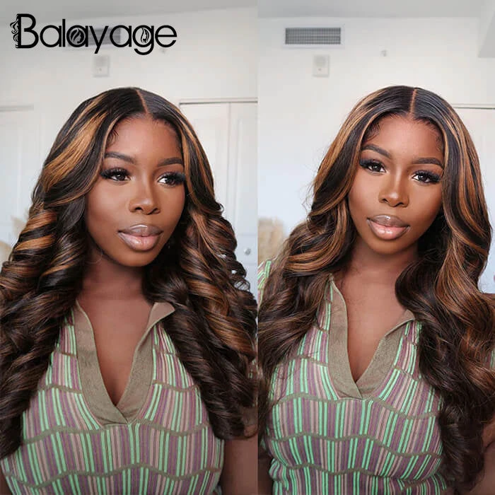 Body Wave 13x6 Transparent Lace Front Human Hair Wigs Pre Plucked Balayage Highlight Wigs With Baby Hair 5 Body Wave 13x6 Transparent Lace Front Human Hair Wigs Pre Plucked Balayage Highlight Wigs With Baby Hair - Image 3