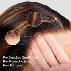 Balayage Highlight P1B/30 Body Wave 5x5 13x4 HD Undetectable Lace Front Wigs 100% Human Hair -Ethereal Hair Shop 700 1b 30 highlight straight lace wig 5