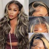 #1b/27 Blonde Highlights 4x4 HD Lace Closure Glueless Human Hair Wig