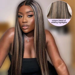 #1b/27 Blonde Highlights 4x4 HD Lace Closure Glueless Human Hair Wig 15 #1b/27 Blonde Highlights 4x4 HD Lace Closure Glueless Human Hair Wig -Ethereal Hair Shop 700 1b 27 highlight lace wig 5