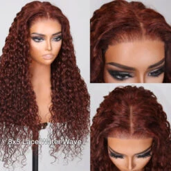 Reddish Brown 13x4 Lace Frontal & 8x5 Closure Wig Put On And Go Glueless Wig Human Hair -Ethereal Hair Shop 700 2 9