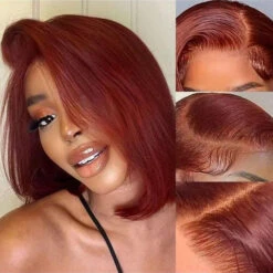 #33 Reddish Brown Color Body Wave 13x4/5x5 HD Lace Frontal Wigs Short Bob Red Brown Wig 220% Density 16 #33 Reddish Brown Color Body Wave 13x4/5x5 HD Lace Frontal Wigs Short Bob Red Brown Wig 220% Density -Ethereal Hair Shop 700 33 reddish brown bob wig 21