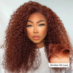 Reddish Brown Curly Glueless Wig Pre-plucked 8x5 Pre Cut HD Lace Wig Quick & Easy 13 Reddish Brown Curly Glueless Wig Pre-plucked 8x5 Pre Cut HD Lace Wig Quick & Easy -Ethereal Hair Shop 700 33 redish brown 8 5 pre cut lace wigs 10