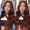 #33 Auburn Reddish Brown Color 4x4 HD Transparent Lace Closure Human Hair Wigs 2 #33 Auburn Reddish Brown Color 4x4 HD Transparent Lace Closure Human Hair Wigs -Ethereal Hair Shop 700 33 redish brown lace wigs 6