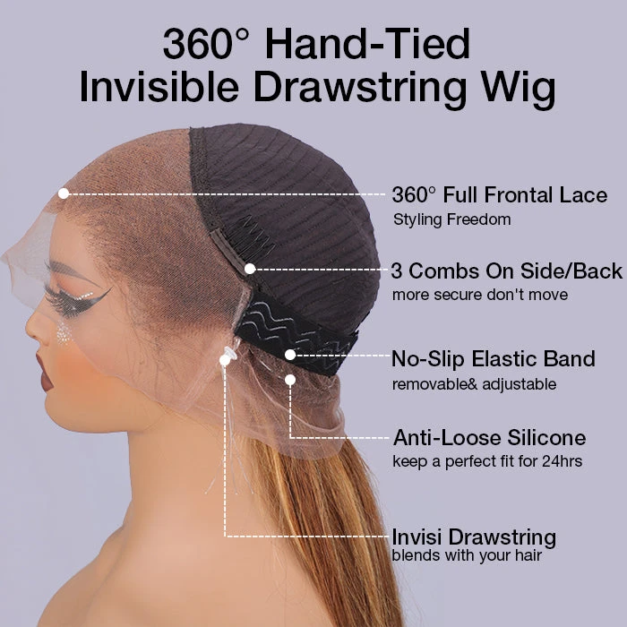 Highlights Pre Plucked 360 Transparent Lace Frontal Wig Straight Deep Wave Human Hair Wigs 8 Highlights Pre Plucked 360 Transparent Lace Frontal Wig Straight Deep Wave Human Hair Wigs - Image 6