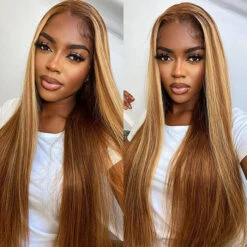 Highlights Pre Plucked 360 Transparent Lace Frontal Wig Straight Deep Wave Human Hair Wigs 22 Highlights Pre Plucked 360 Transparent Lace Frontal Wig Straight Deep Wave Human Hair Wigs -Ethereal Hair Shop 700 360 4 27 highlight straight lace wig 4