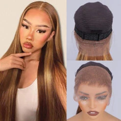 Highlights Pre Plucked 360 Transparent Lace Frontal Wig Straight Deep Wave Human Hair Wigs 23 Highlights Pre Plucked 360 Transparent Lace Frontal Wig Straight Deep Wave Human Hair Wigs -Ethereal Hair Shop 700 360 4 27 highlight straight lace wig 5
