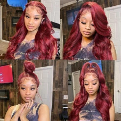 99J Burgundy Invisi-Pull String 360 Full Lace Frontal Wig Glueless HD Lace Human Hair Wigs 14 99J Burgundy Invisi-Pull String 360 Full Lace Frontal Wig Glueless HD Lace Human Hair Wigs -Ethereal Hair Shop 700 360 99j invisi string 6