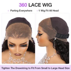 Glueless 360 Full Lace Frontal Straight Wigs With Invisi-String Affordable Snug Fit Human Hair Wigs Lace Parting Anywhere -Ethereal Hair Shop 700 360 invisi string cap 1 2