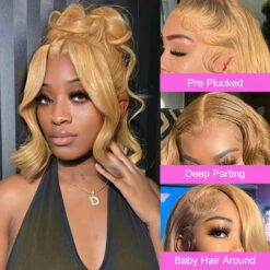 #27 Honey Blonde Color Invisible-Pull String 360 Lace Frontal Wigs Glueless HD Lace Wigs With Pre Plucked 16 #27 Honey Blonde Color Invisible-Pull String 360 Lace Frontal Wigs Glueless HD Lace Wigs With Pre Plucked -Ethereal Hair Shop 700 360 invisi string wig 47