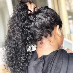 Deep Wave Invisi-String Snug Fit For 360 Skin Lace Frontal Pre-cut & Pre-bleached Human Hair Wig For Women