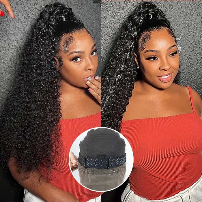 Upgrade Invisi-String Snug Fit 360 HD Lace Frontal Curly Glueless Human Hair Wig 3 Upgrade Invisi-String Snug Fit 360 HD Lace Frontal Curly Glueless Human Hair Wig