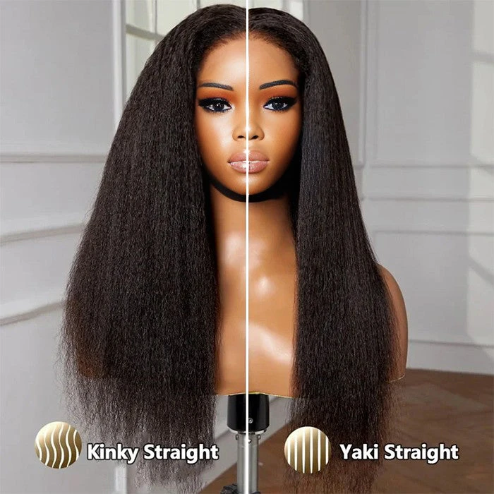 Glueless Kinky Straight Invisible-String Snug Fit 360 Full Lace Pre Plucked & Bleached HD Lace Wigs 8 Glueless Kinky Straight Invisible-String Snug Fit 360 Full Lace Pre Plucked & Bleached HD Lace Wigs - Image 6