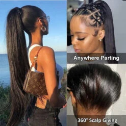 Glueless 360 Full Lace Frontal Straight Wigs With Invisi-String Affordable Snug Fit Human Hair Wigs Lace Parting Anywhere -Ethereal Hair Shop 700 360 lace wig 26 d6a30815 055d 43b4 9156 9b6704169953