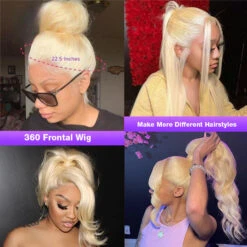 613 Blonde 360 HD Lace Front Human Hair Wigs Pre Plucked Straight Human Hair -Ethereal Hair Shop 700 360 lace wigs 9