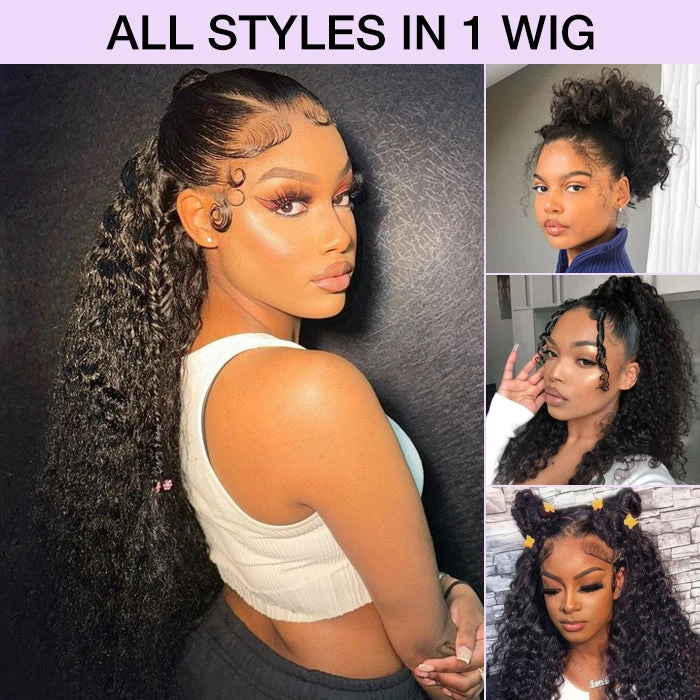 Glueless 360 Lace Wig Water Wave Snug Fit Skin HD Lace Human Hair Wigs For Women Pre Plucked & Bleached 5 Glueless 360 Lace Wig Water Wave Snug Fit Skin HD Lace Human Hair Wigs For Women Pre Plucked & Bleached - Image 3