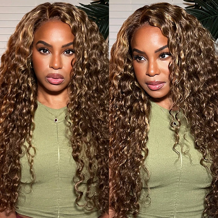 Highlight Ombre Color Deep Wave Invisi-String Snug Fit 360 HD Transparent Lace Frontal Wig Glueless Human Hair 4 Highlight Ombre Color Deep Wave Invisi-String Snug Fit 360 HD Transparent Lace Frontal Wig Glueless Human Hair - Image 2