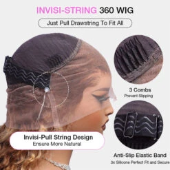 Highlight Ombre Color Deep Wave Invisi-String Snug Fit 360 HD Transparent Lace Frontal Wig Glueless Human Hair 15 Highlight Ombre Color Deep Wave Invisi-String Snug Fit 360 HD Transparent Lace Frontal Wig Glueless Human Hair -Ethereal Hair Shop 700 4 27 highlight 360 lace wig 24