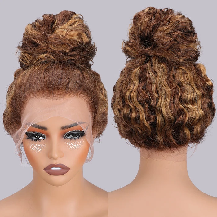 Highlight Ombre Color Deep Wave Invisi-String Snug Fit 360 HD Transparent Lace Frontal Wig Glueless Human Hair 6 Highlight Ombre Color Deep Wave Invisi-String Snug Fit 360 HD Transparent Lace Frontal Wig Glueless Human Hair - Image 4