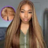 Ready & Go Blonde Highlight Straight Wig Upgrade 8*5 Pre Cut Lace Closure Wigs For Sale #P4/27 Color -Ethereal Hair Shop 700 4 27 highlight 8 5 pre cut lacewigs